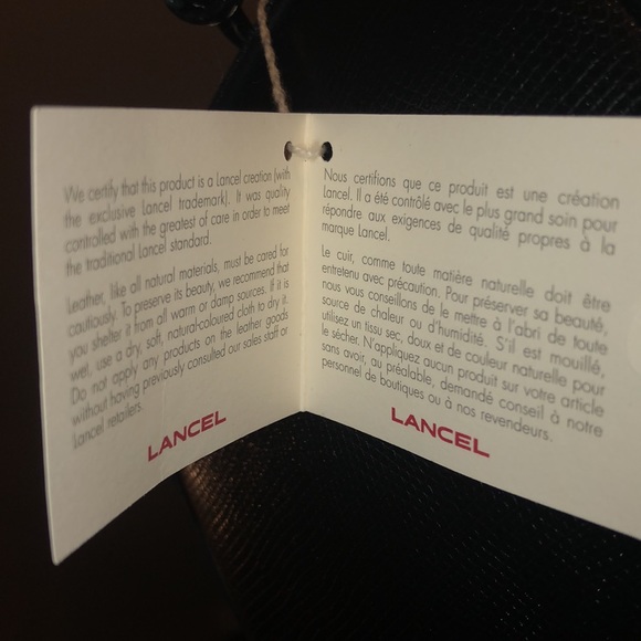 NWT LANCEL Paris Black Lizard Leather Backpack Made in France - Picture 11 of 17